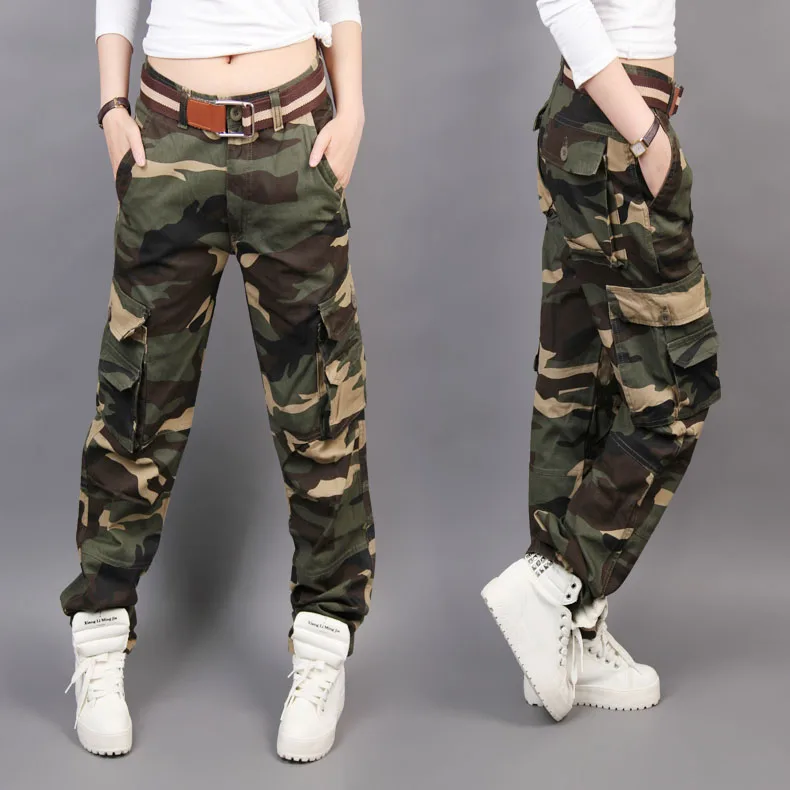 Nyt Design Sommer Camouflage Bukser Kvinder Mode Casual Løs Cargo Bukser Kvinder Militære