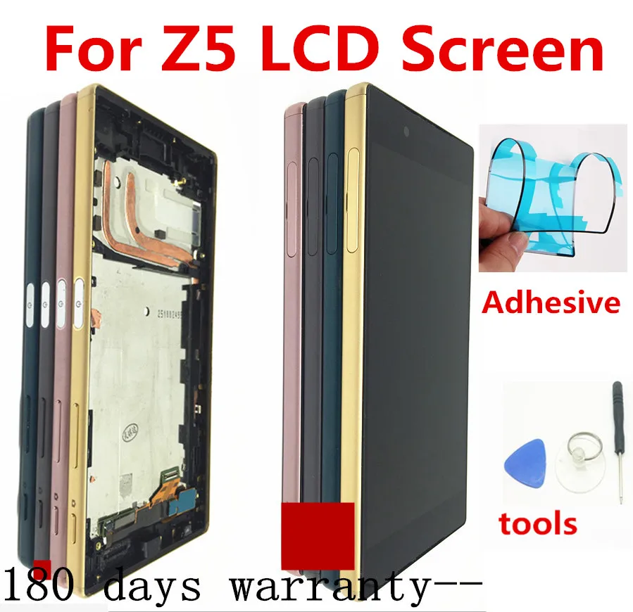 Sony Xperia Z5 E6633 E6683 LCD-Skærm Touch screen Digitizer Assembly med Ramme Dobbelt kort 1920*1080 Til 5.2