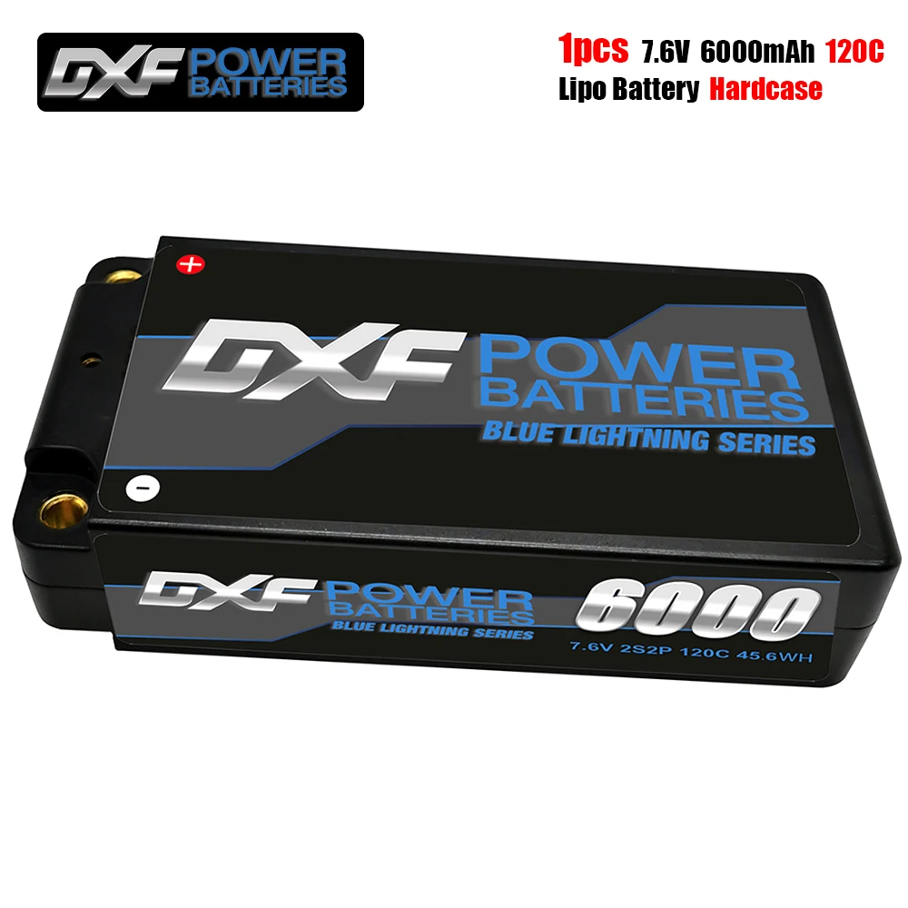 DXF-lipo Batteri 2S Shorty Lipo 7.6 V 6000mAh 120C Batteri RC Lipo Batteri med 5mm Kugle Konkurrence Kort-Pack til 1/10 Buggy