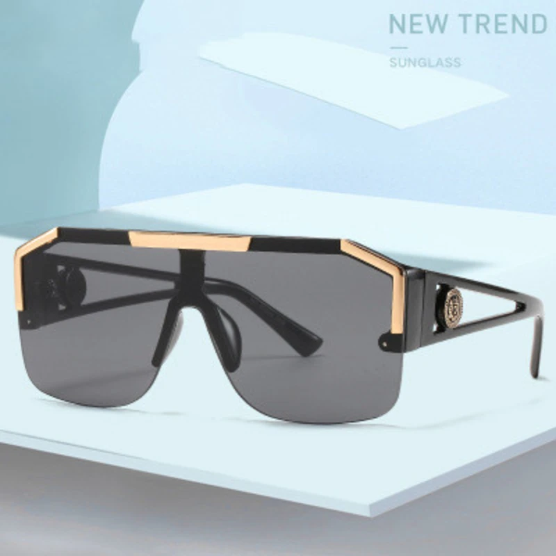 Et Stykke Stor Ramme Square Solbriller Kvinder 2020 Luksus Mærke Gennemsigtig Gradient Sol Briller Mænd Trendy Retro Metal-Brillerne