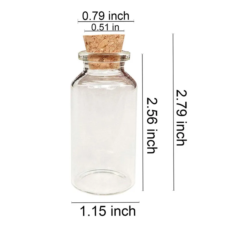 30 mL korkprop-Glas Flasker med Klart Glas, Flasker, 24 Stk