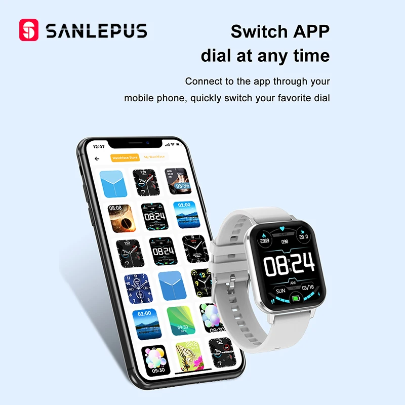 SANLEPUS 2020 NY, Smart Ur, Sport pulsmåler Trænings-og Vandtæt Armbånd Mænd Kvinder Smartwatch Til Android Apple Xiaomi