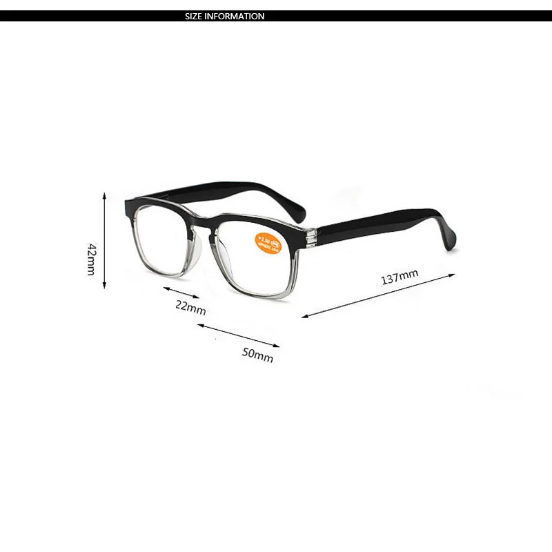 Ahora Ultralet Firkantede Briller Til Læsning Overdimensionerede Mænd Kvinder Presbyopi Langsynethed Briller+1.0+1.5+2.0+2.5+3.0+3.5+4.0