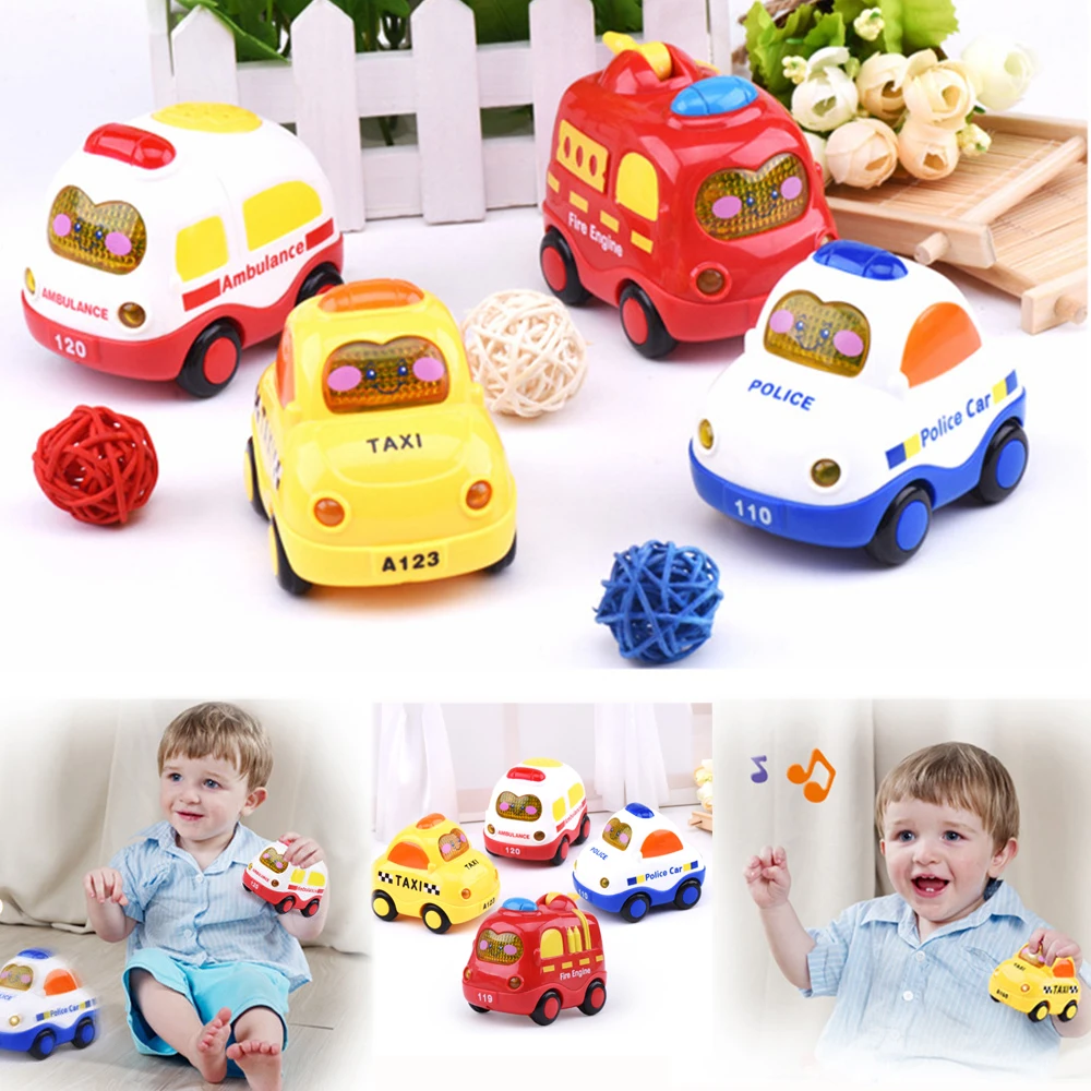 Baby Toy Car Børn Inerti Bil Boy Toy brandbil Ambulance, Taxa med Lyd Og Lys-Effekt, ABS Plast Til Børn Gave