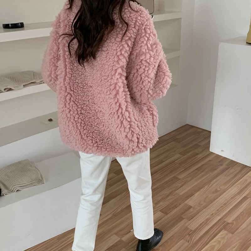 Fremmede Kitty Smarte Løs O-Neck Sweatshirt Pullover Bløde Lam Uld Mode Af Høj Kvalitet Oversize Varm, Afslappet Kvinder Solid Kvindelige