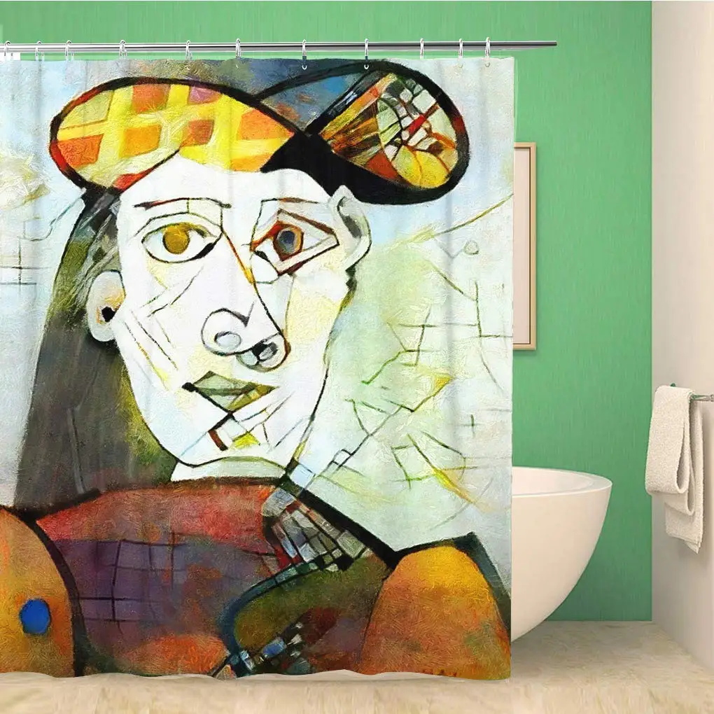 Badeværelse badeforhæng Alternativ Reproduktioner af Berømte Malerier af Picasso Anvendes Abstrakte Polyester Stof 72 x 72 ruder tommer