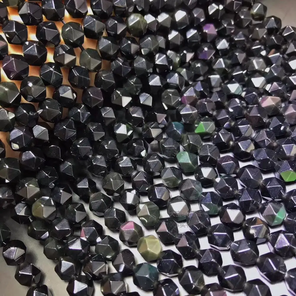 Løse perler obsidian/spinel/agat diamant form, facetteret 6/8/10mm 14inch for DIY smykker at gøre FPPJ engros perler natur