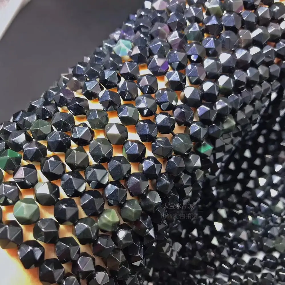 Løse perler obsidian/spinel/agat diamant form, facetteret 6/8/10mm 14inch for DIY smykker at gøre FPPJ engros perler natur