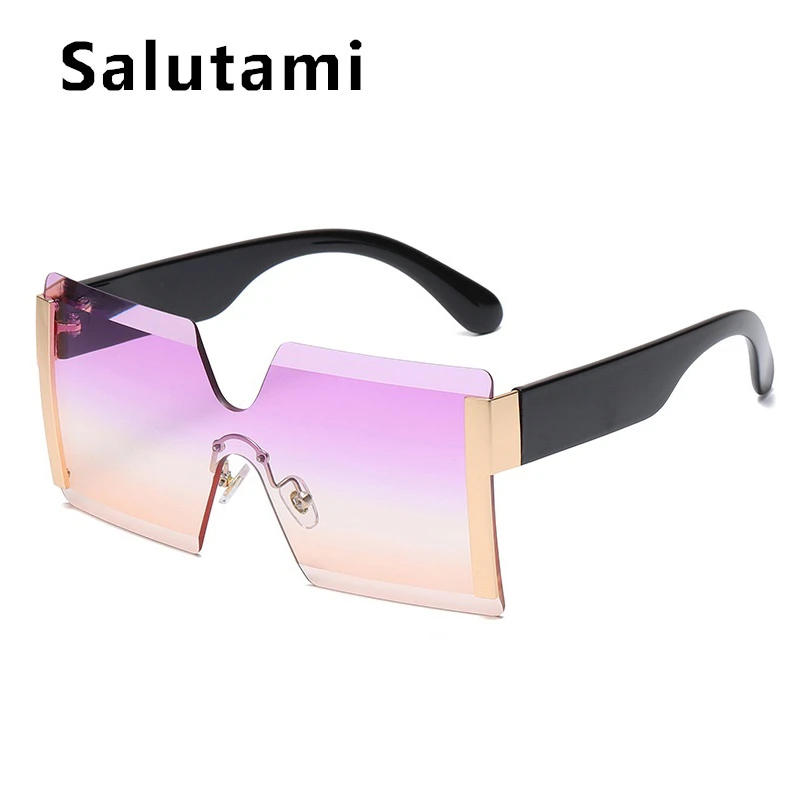 Hældning Skæring Uindfattede Square Solbriller Til Kvinder, Mode, Vintage Overdimensionerede Solbriller Uv400 Kvindelige Brune Nuancer 2020 Ny