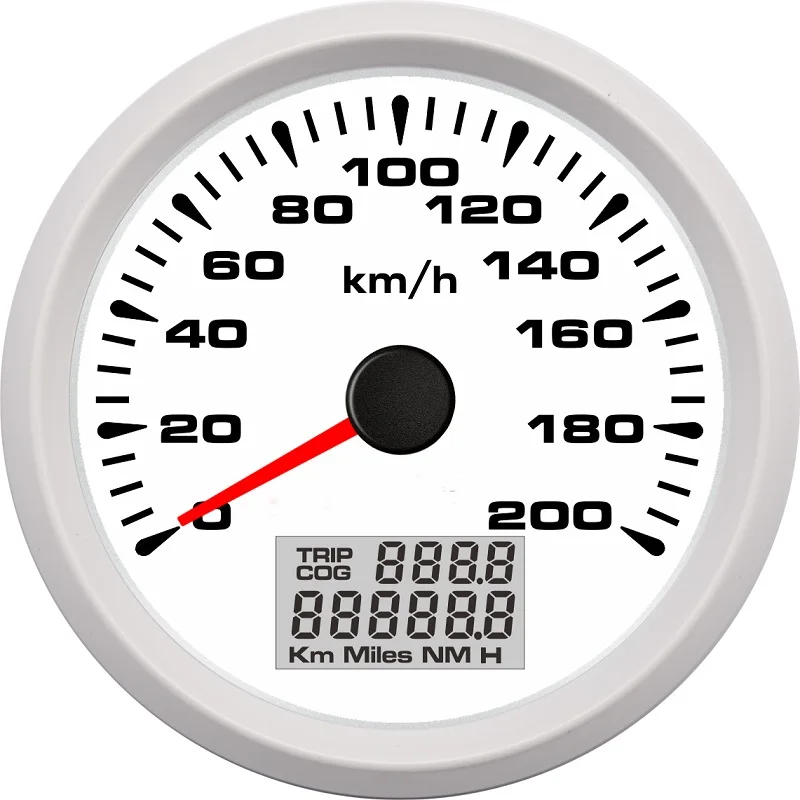 200 km/h GPS Speedometer Måle Båd Bil Motor med 8 Farver, Baggrundsbelysning, Vandtæt Speedometer 9~32V Rejse\COG\ODO 85MM