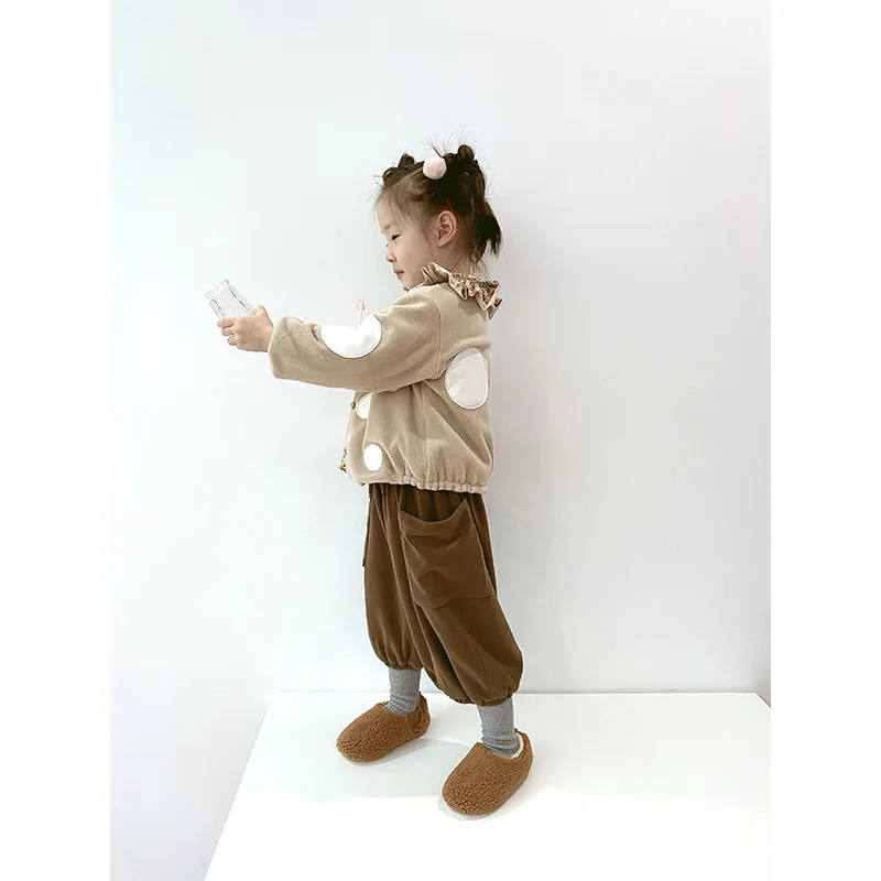 Imakokoni mørk brun harem bukser oprindelige design Japansk varm casual bukser til drenge og piger efterår og vinter 20448