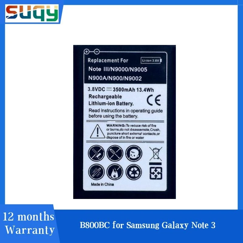 Suqy Batterie til Note 3 Batteri 3200mAh Batería til Galaxy Note 3 N900 N9006 N9005 N9000 N900A N900T N900P Telefoner, Batterier