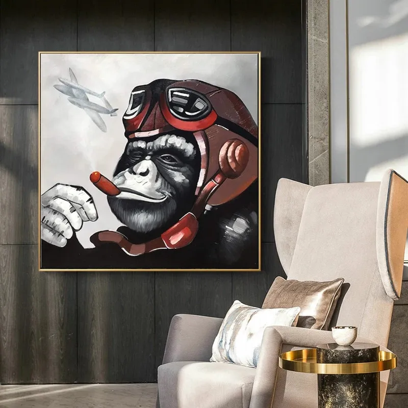 Monkey Gorilla Ryger Dyr Plakater og Ptints Lærred Maleri Væg Kunst, Billeder, Stue, Soveværelse INGEN RAMME Lærred Kunst