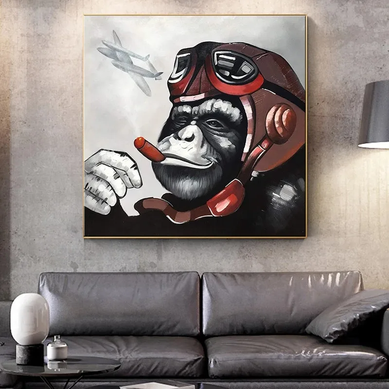 Monkey Gorilla Ryger Dyr Plakater og Ptints Lærred Maleri Væg Kunst, Billeder, Stue, Soveværelse INGEN RAMME Lærred Kunst