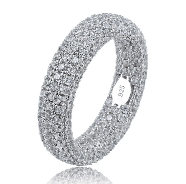 925 sterling sølv ring smykker zircon krystal fra Swarovskis hiphop hip hop personlighed mænd og kvinder ring