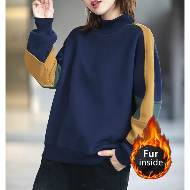 Antal LuLu Europæisk Stil Vinter Tøj, Mode Kvinders Pels Varm Casual Løs Hættetrøjer Damer Vintage Punk Sweatshirts Plus Størrelse
