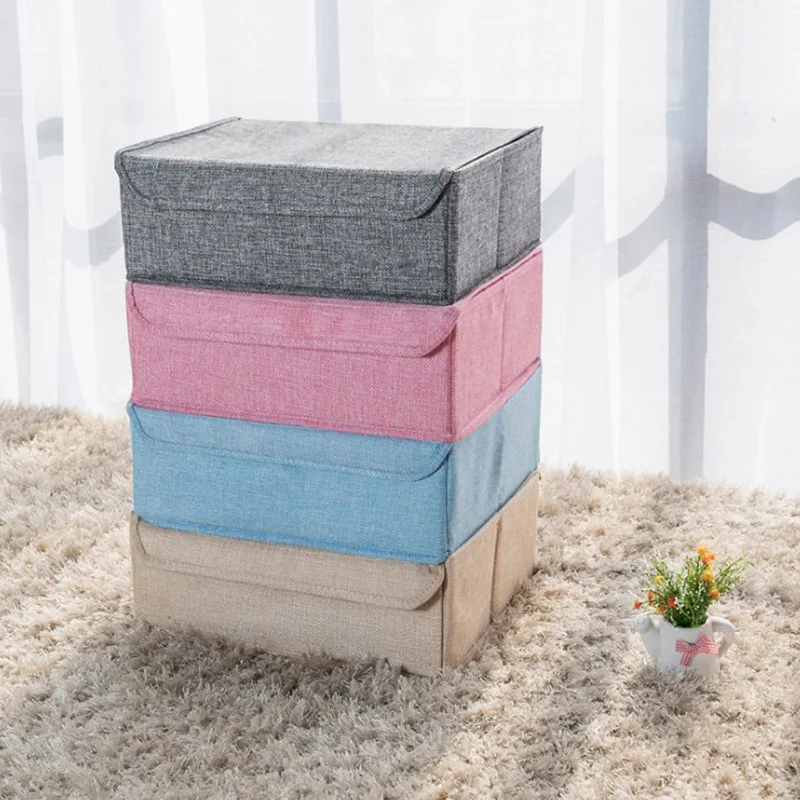 Nyt Produkt Vaskbar Divider Opbevaring Bra Max Efterligning linned Folde Tilfælde Slips Sokker Undertøj Tøj Arrangør Container