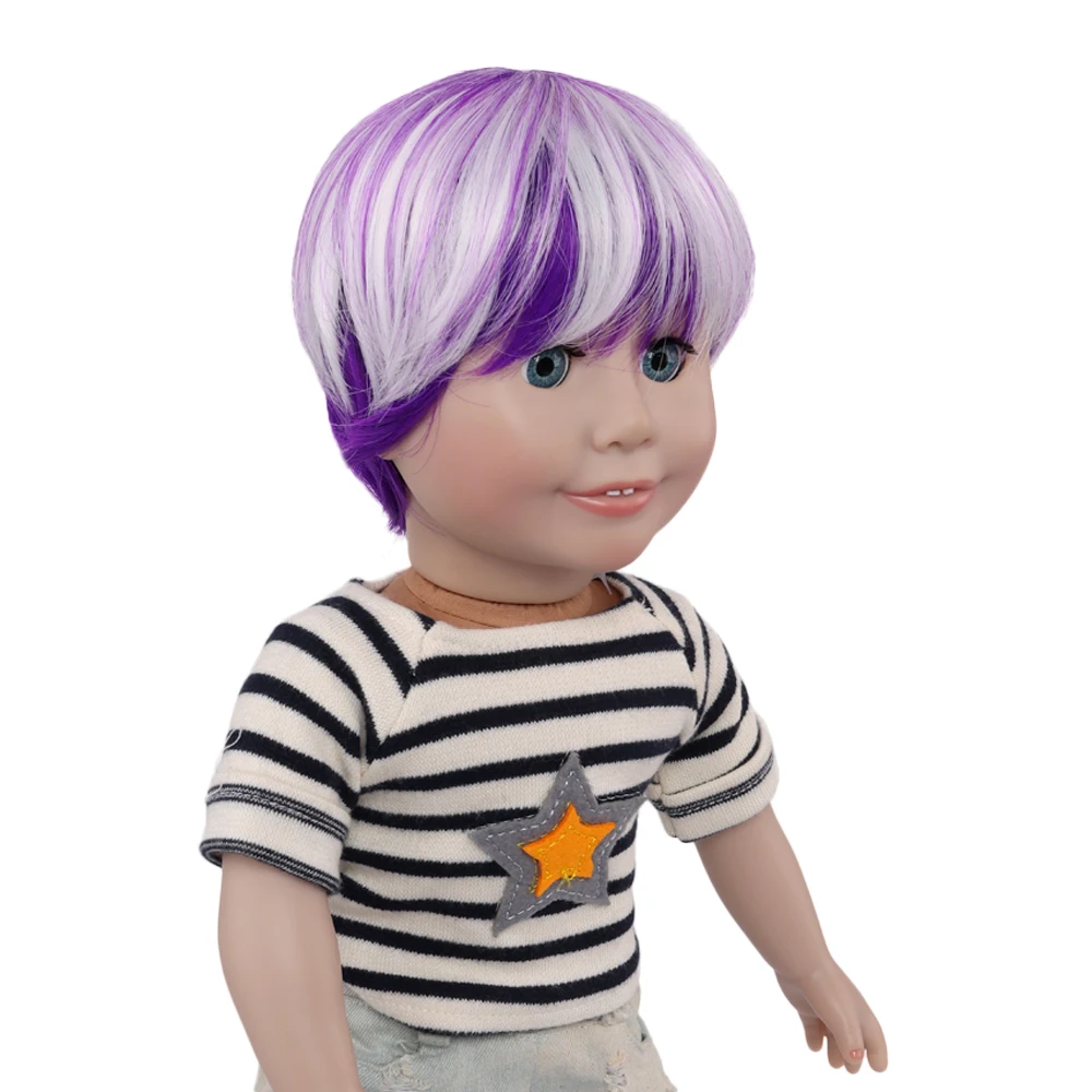 American doll parykker kort glat hår Passer til 18 tommer dreng Dukker Mit Liv American Doll parykker Udstyr
