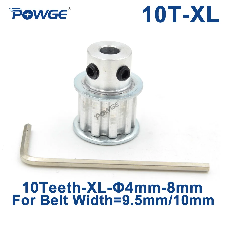 POWGE Inch Type 10 Tænder XL Timing remskive Bar 4/5/6/6.35/7/8mm bredde 9,5 mm XL Synkron Bælte 10-XL-037 BF 10teeth 10T
