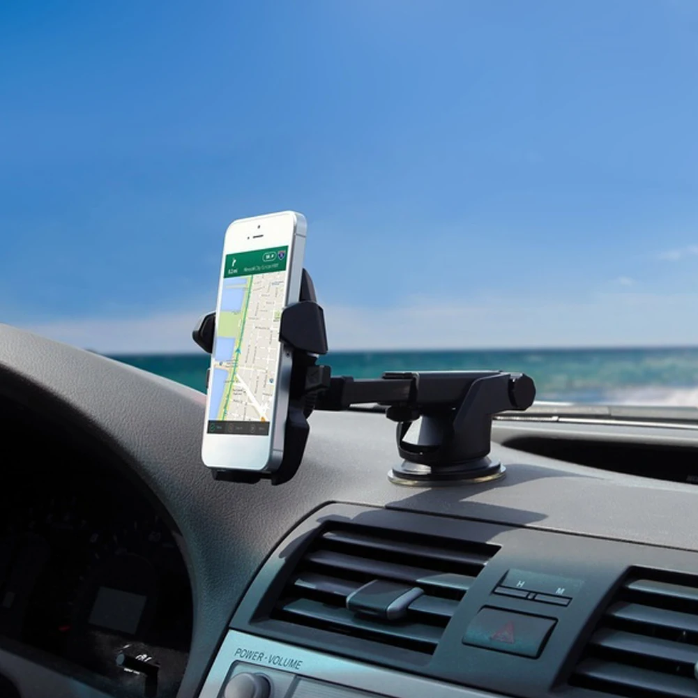 Nye Hot 360 Grader Universal Smartphone Car Mount Holder Justerbar Telefon Montering Af Sugekop Holder Universal Multifunktionelle