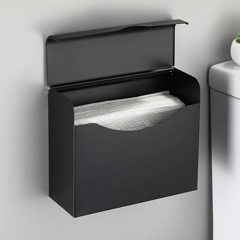 Badeværelse Papir Holder med Telefonen Hylde toiletpapir Holder Sort vægmonteret Aluminium papirholder Væv Kasser