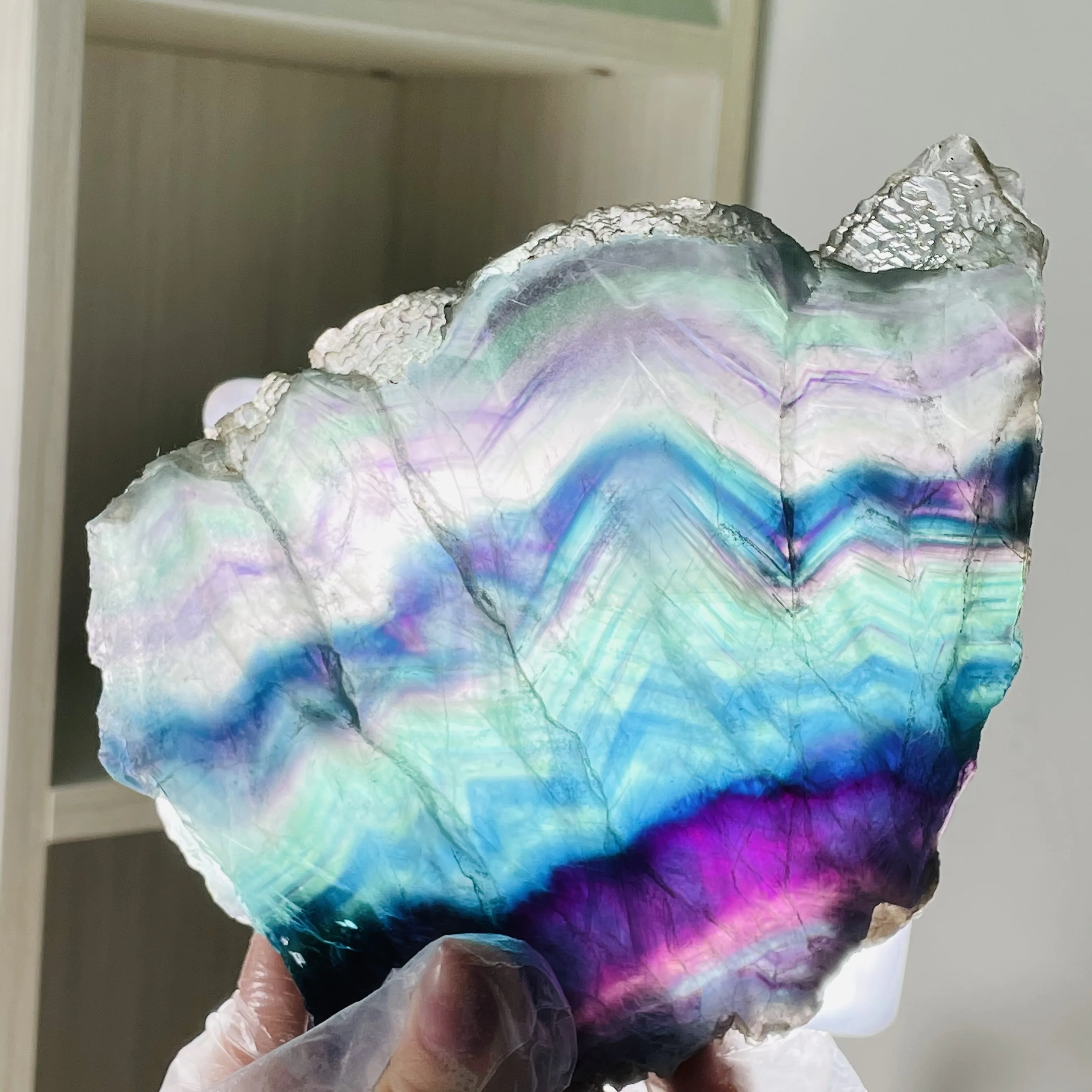 Nyt Produkt!!!!Naturlige Rainbow Hård Sex Fluorit Sten, Krystal Kvarts Smykker Oprindelige