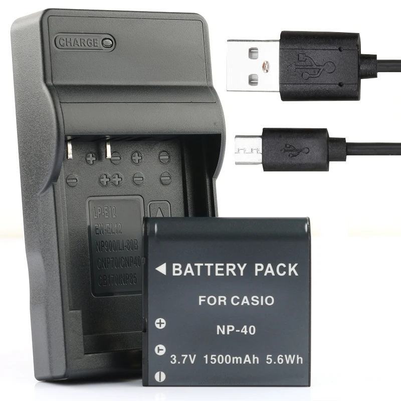 LANFULANG NP-40 BC-31L Digital Kamera Batteri og en anden Oplader Til Casio Exilim EX-P700 EX-Z100 EX-Z1000 EX-Z1050 EX-Z1080 EX-Z1200