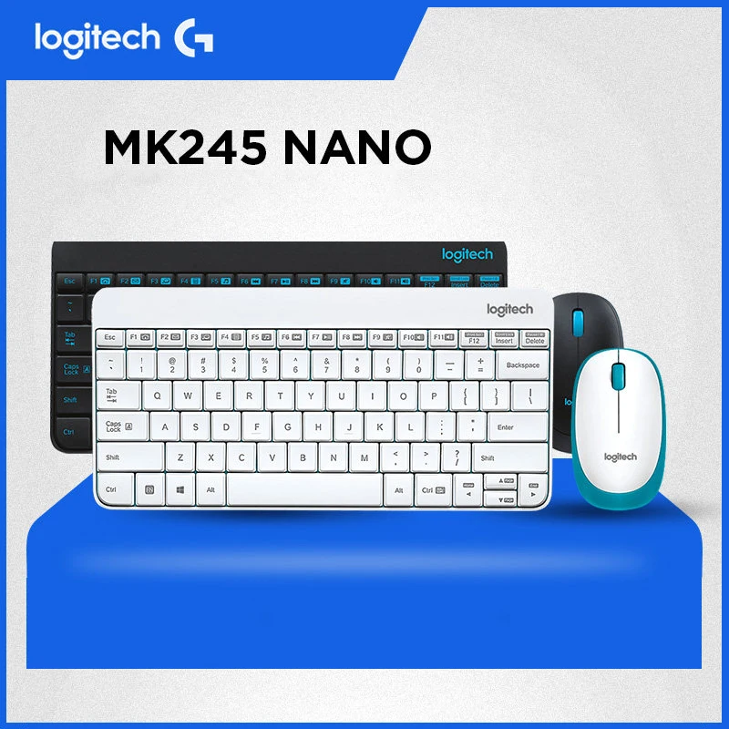 Logitech MK245 USB Nano Mini Wireless Gaming Tastatur Sæt 1000 DPI Ergonomisk Mus Kombinationer Sæt til Bærbare Laptop Hjem Kontor