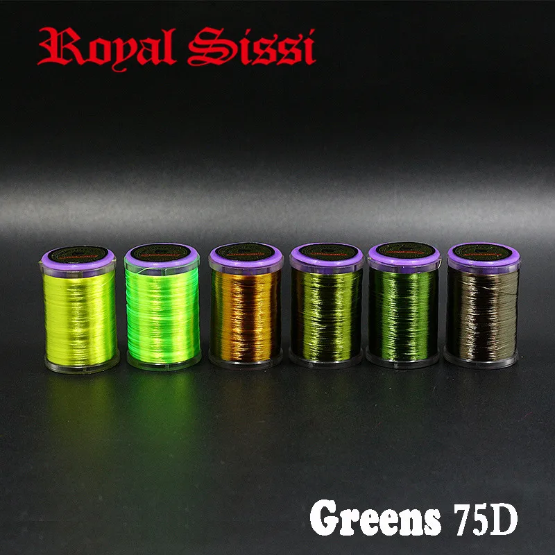 Royal Sissi 6 grønlig colorsset 8/0 fineste fluebinding tråd 75D lidt snoet fuldt vokset høj bryde kraft fladskærms binde tråd
