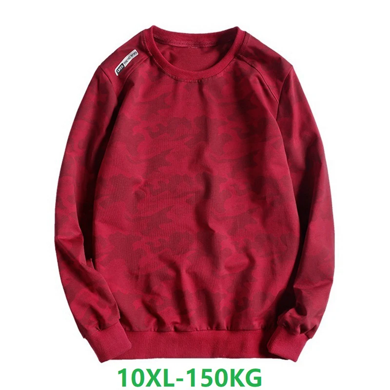 Mænd, Sweatshirts Black Fashion Mænd 2021 Plus Size Hoodie Mandlige Oversize Tøj Crewneck Pullover Stor Størrelse 6xl 8xl 10xl rød