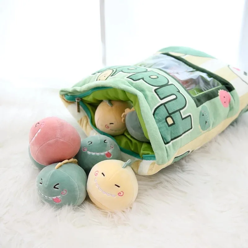 Creative Toy en pose 8stk bløde grønne dinosaur/enhjørninger fyldte budding pude tyvekoster legetøj gave til børn Sofa Sæde Jul