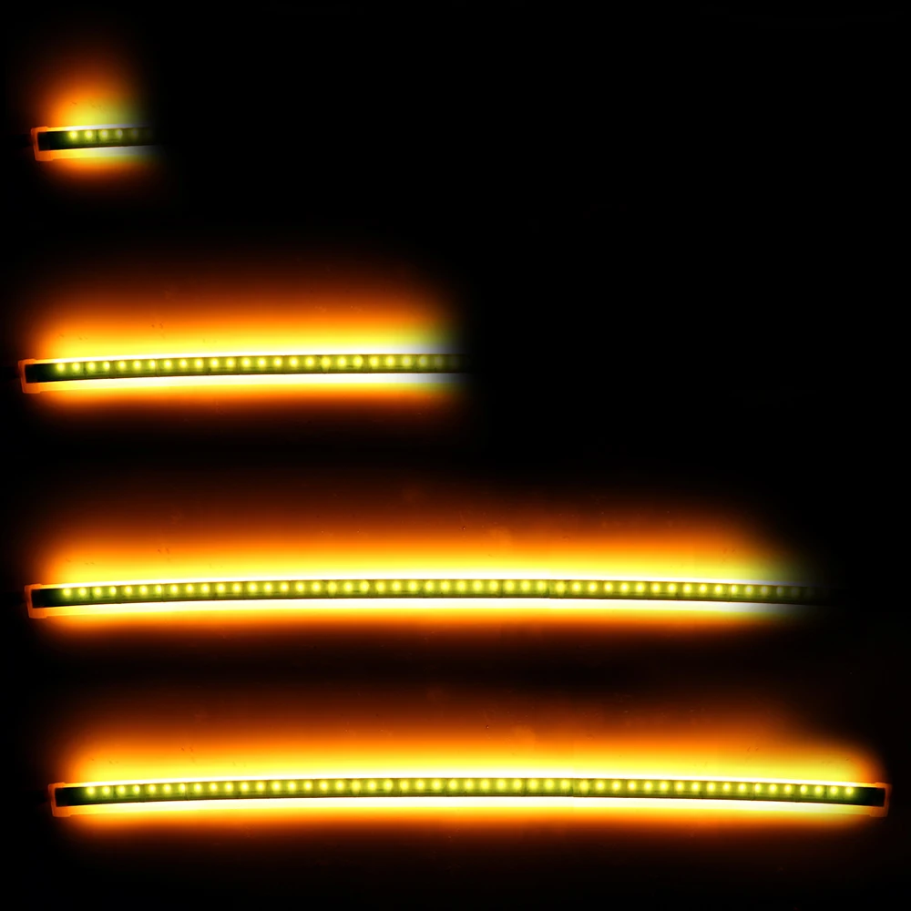 FORAUTO 2Pcs/set Kørelys Fleksibel, Blød Tube Lampen LED Strips blinklys, KØRELYS Universal 30 45 60 cm