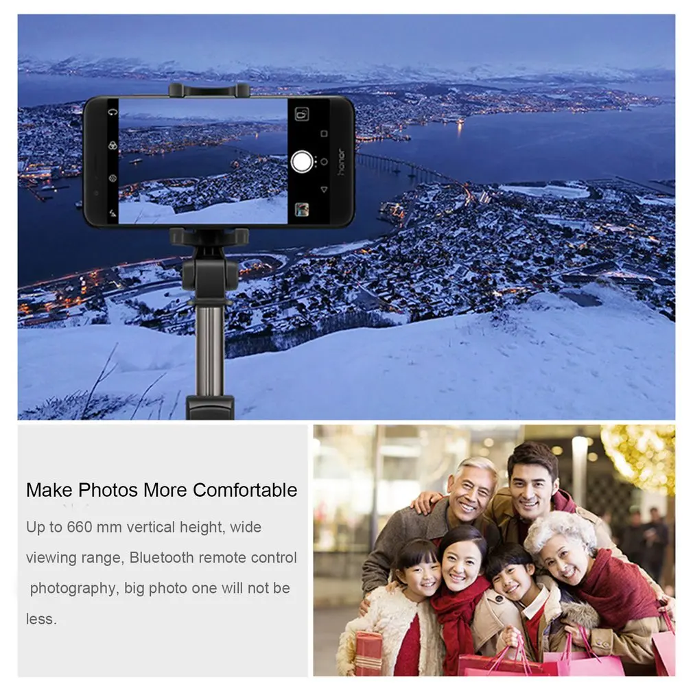 Huawei Honor trådløse Selfie Stick Stativ til Bærbare Bluetooth3.0 Monopod til iOS/Android/Huawei smart telefon AF15