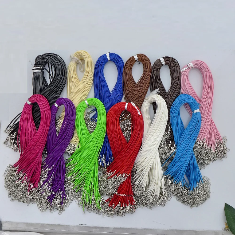 Choker Engros 100pcs 1.5/2.0 mm farverige læder Halskæde kæde snor top kvalitet, Gratis Forsendelse