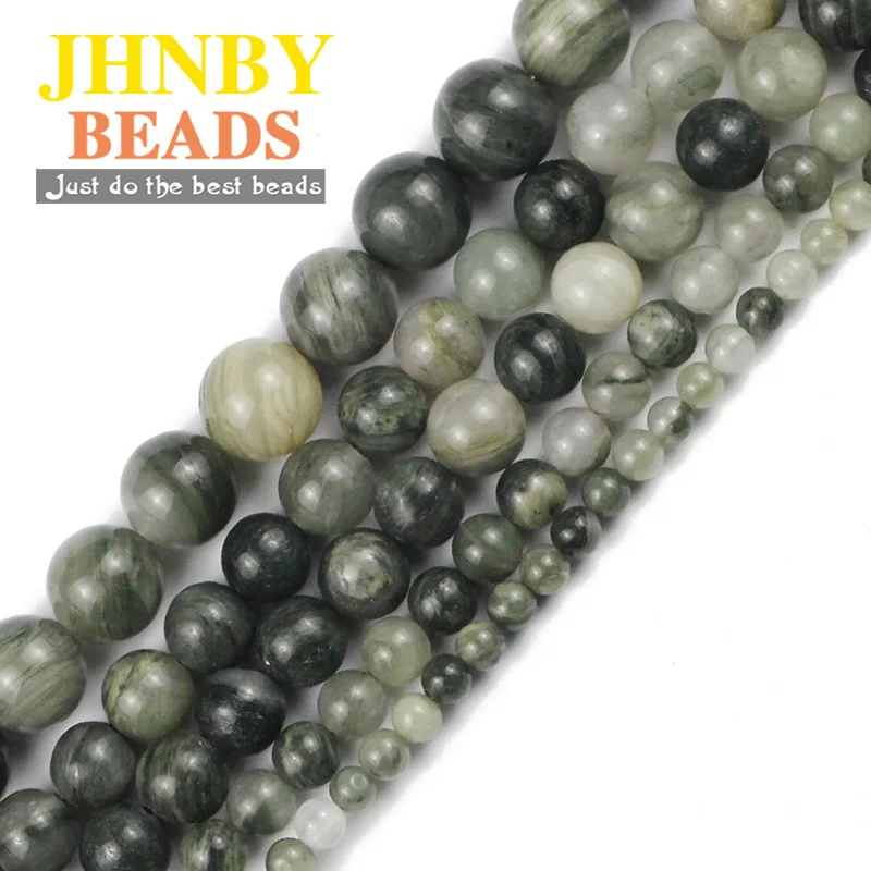 JHNBY Smaragdite Taramite natursten 4/6/8/10MM charme Runde Løse perler til Smykker at gøre DIY armbånd halskæde tilbehør