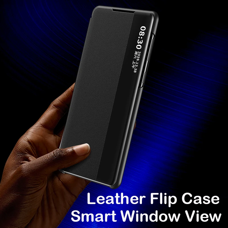 Luksus Smart Klart Window View Læder taske Til Samsung Galaxy S20 Ultra Note 20 Coque S21 S20 Plus S20 FE A42 5G Flip Cover