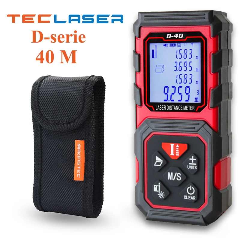 TECLASER Laser Afstandsmåler Laser Meter Laser målebånd 40 M 60 M 80 M 100 M Baggrundslys LCD-Digital Hersker Trena Laser Måle Værktøjer