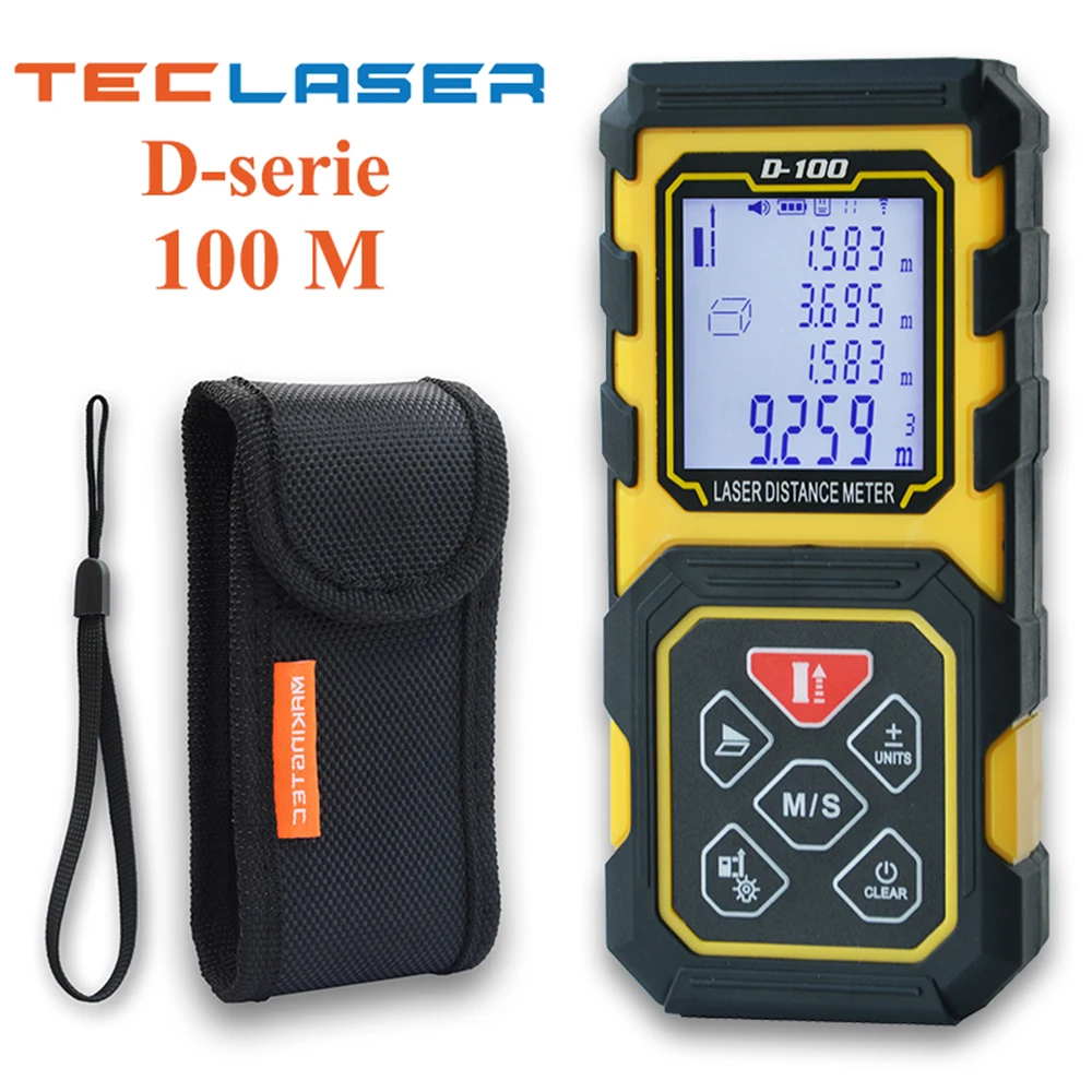 TECLASER Laser Afstandsmåler Laser Meter Laser målebånd 40 M 60 M 80 M 100 M Baggrundslys LCD-Digital Hersker Trena Laser Måle Værktøjer