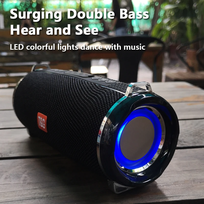 TG192 20W LED Blinkende Lys Bluetooth Højttaler Bærbart Trådløst Bas Kolonne 3D Stereo Musik Center Subwoofer Soundbar FM-TF USB
