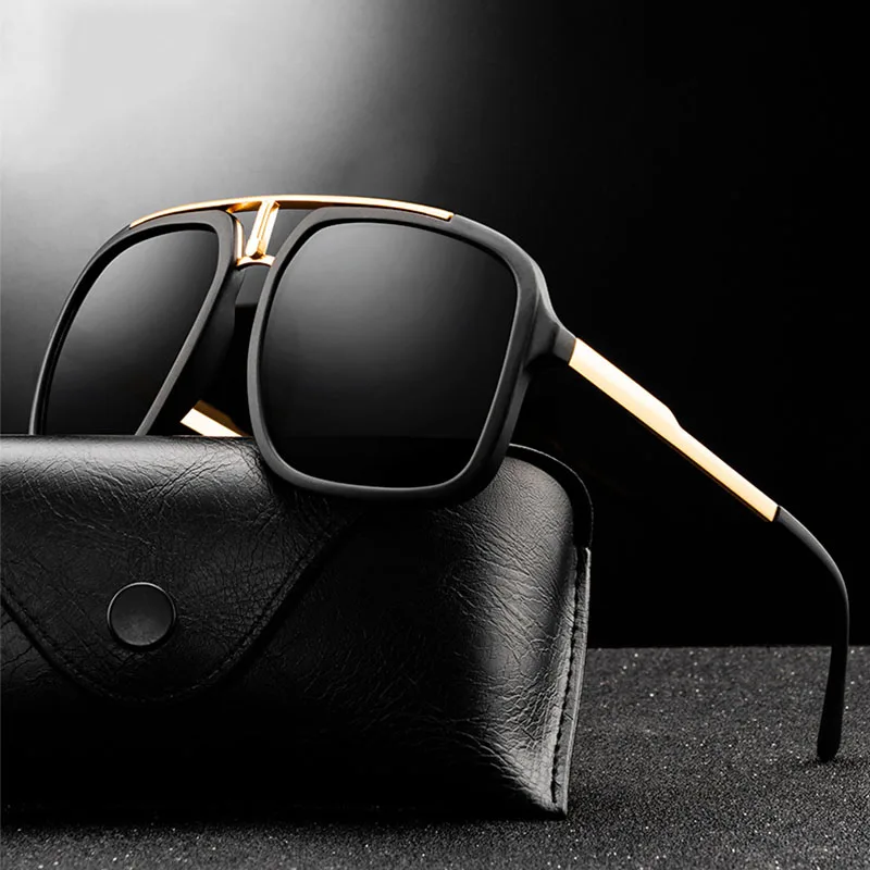Ny Mode Solbriller Brand Design Vintage Mænd Kvadrat Sol briller Luksus Mandlige Overdimensionerede Nuancer UV400-Brillerne Gafas de Sol