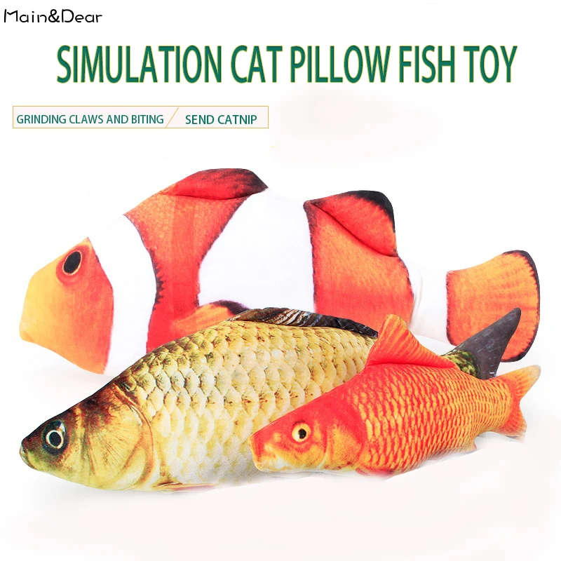 Simulering Fisk Cat Toy Tygge Male Klo Underholdning Katteurt Fyldte Legetøj Til Hund Og Katte
