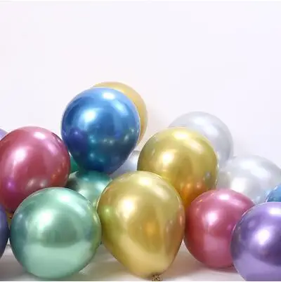 100p 50p10inch 5inch Blank Metal Perle Latex Balloner Chrome-Metallic Farver Oppustelig Air Bolde Globos Fødselsdag Part Indretning