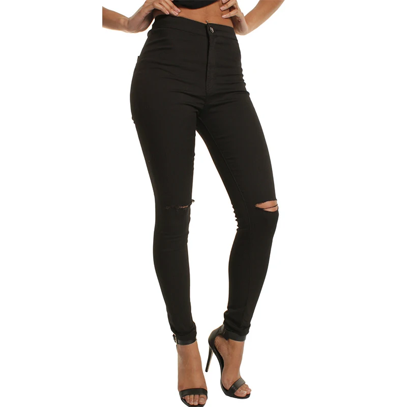 2020 Nye Ankomst Mode Hot Kvinder Tynde Denim Bukser Med Høj Talje Jeans Slim Blyant Ladies Casual Jeans W46