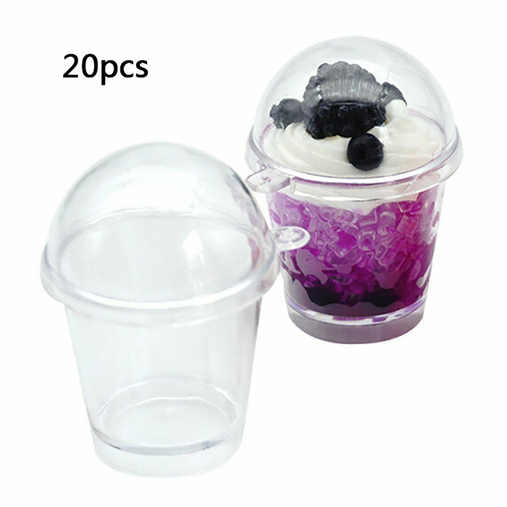 20pcs Mini Miniature Frappuccino Cup Små Ice Cream Cup Håndlavet plastikkrus Smykker Vedhæng Tilbehør til Indretning