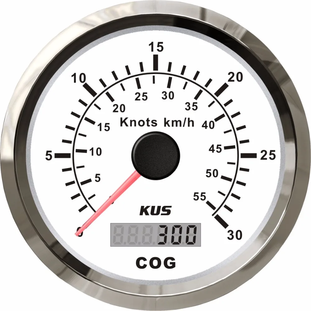 Nye 85mm KUS GPS Speedometer 0-30knots Hastighed Mileometer 0-55 km/t For en Båd Fartøj Yacht Med Antenne