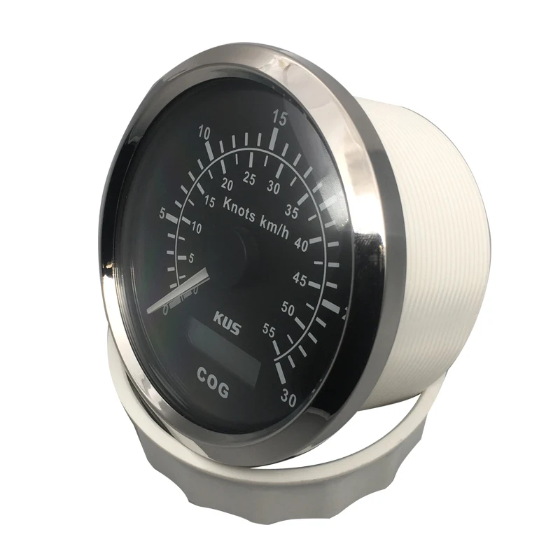 Nye 85mm KUS GPS Speedometer 0-30knots Hastighed Mileometer 0-55 km/t For en Båd Fartøj Yacht Med Antenne