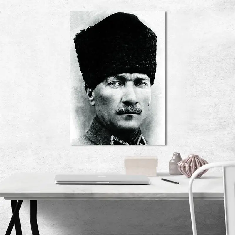 Moderne Plakat af Mustafa Kemal Atatürk Print Plakat Væg Kunst Billeder til stuen Home Decor