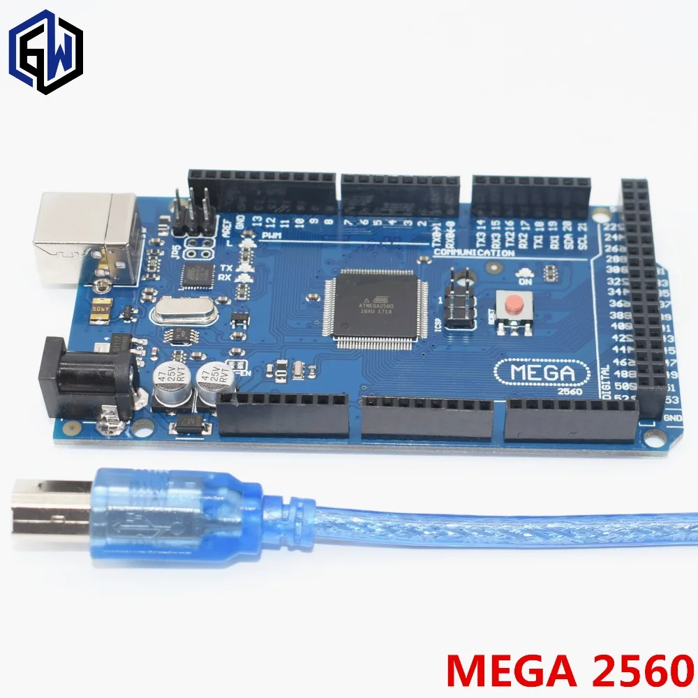 10stk Mega 2560 R3 Mega2560 REV3 ATmega2560-16AU,ATMEGA16U2 MU-Bord + USB Kabel kompatibel 10set