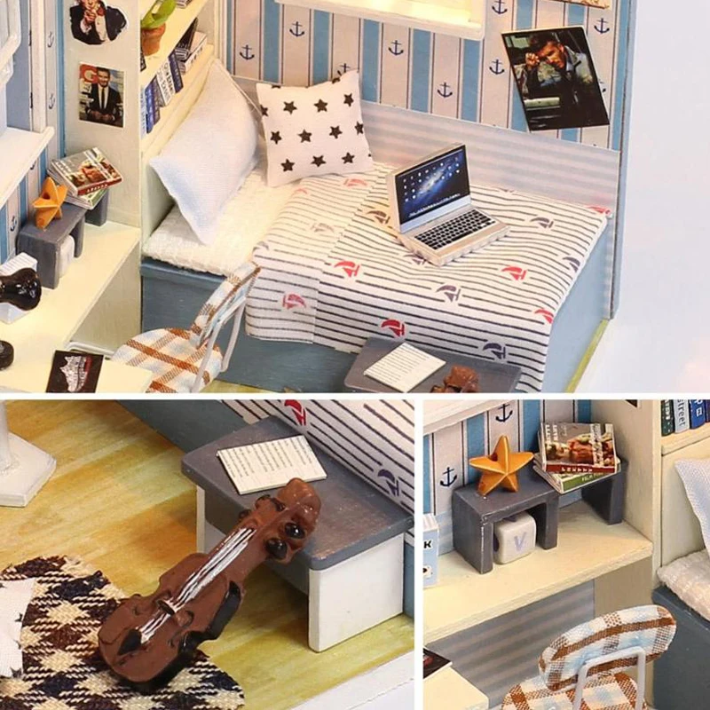 Roombox Dukkehus Miniature, Dukkehus Med Møbler Kit Træhus Miniaturas Legetøj Til Børn Nytår Julegaver