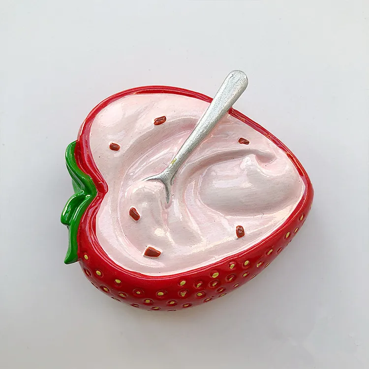 Håndlavet malet Jordbær, Vandmelon, pommes Frites, Chokolade 3D-køleskabsmagneter Turisme Souvenir-Køleskab Magnetiske Klistermærker Gave